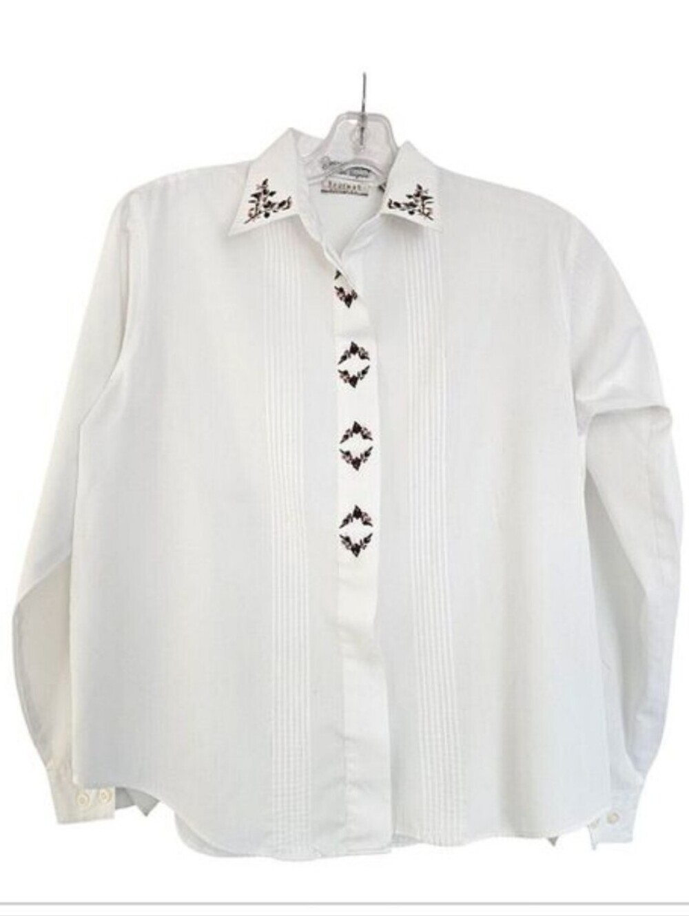 VINTAGE BRAEMAR By Jeromy Scott Button Down Cotton Blend Blouse Size Medium